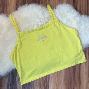 Levi Stratus Yellow Y2K Cropped Tank Top • Size XL